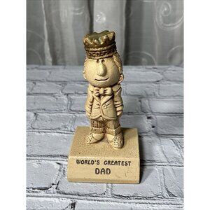 Worlds Greatest Dad Fathers Day Decoration Figurine Trophy Vintage Paula 1970